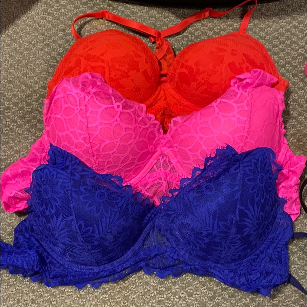 Three Pink Victoria’s Secret Bralettes
